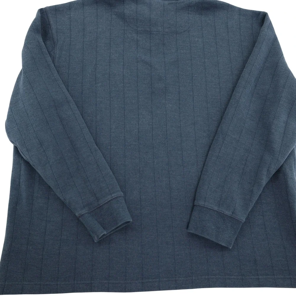 Columbia Mens XXL Blue Ribbed Quarter Zip Pullover Mock Neck Sweater AM6892